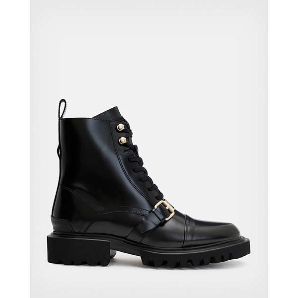 Allsaints Australia Womens Tori Leather Boots Black/Brass AU08-795
